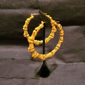 Circle Shape Bamboo Earrings